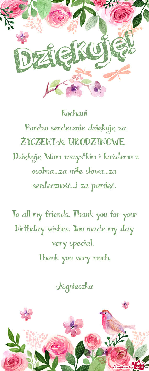 Dziękuję Wam wszystkim i każdemu z osobna...za miłe słowa...za serdeczność...i za pamięć