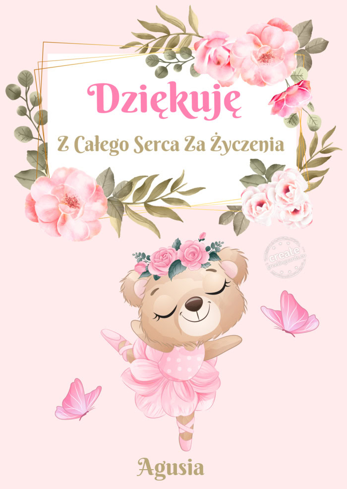 Dziękuję Z Całego Serca Za ŻyczeniaAgusia
