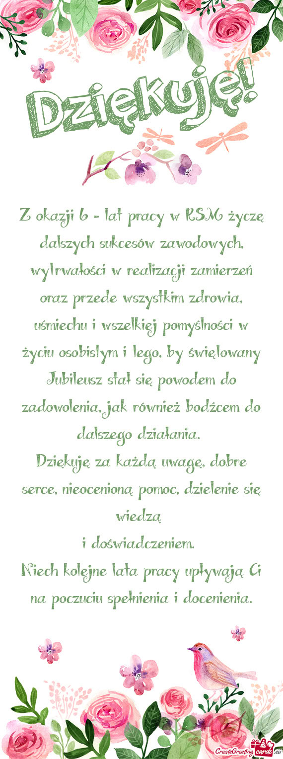 Dziękuję za każdą uwagę, dobre serce, nieocenioną pomoc, dzielenie się wiedzą
