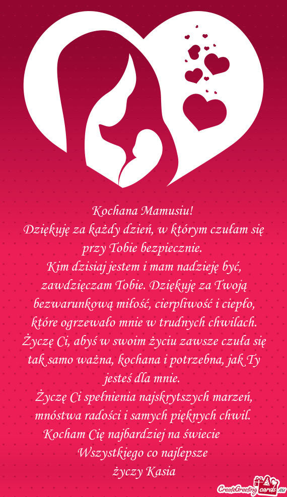 Dziękuję za każdy dzień, w którym czułam się przy Tobie bezpiecznie
