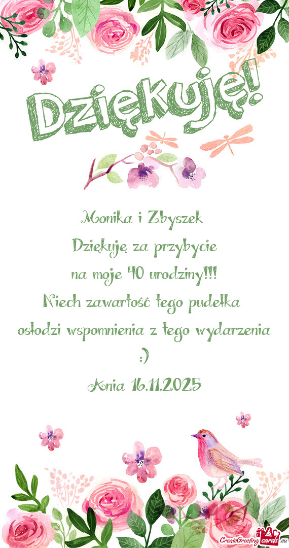 Dziękuję za przybycie