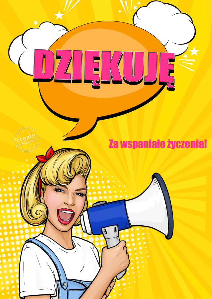 Dziękuję Za wspaniałe życzenia