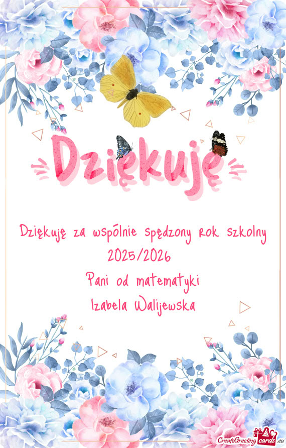Dziękuję za wspólnie spędzony rok szkolny 2025/2026