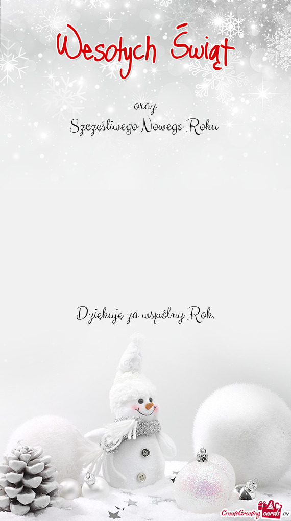 Dziękuję za wspólny Rok