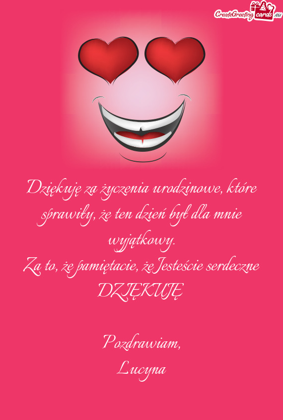 Dziękuję za życzenia urodzinowe, które sprawiły, że ten dzień był dla mnie wyjątkowy