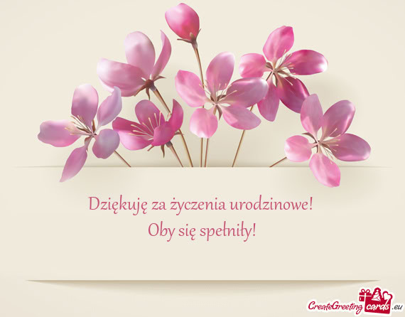Dziękuję za życzenia urodzinowe! Oby się spełniły