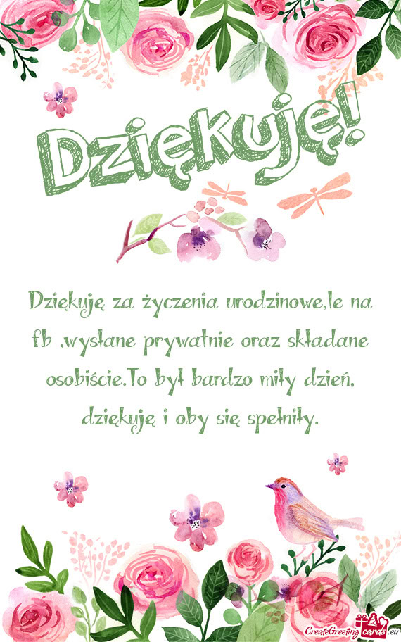 Dziękuję za życzenia urodzinowe,te na fb ,wysłane prywatnie oraz składane osobiście.To był ba
