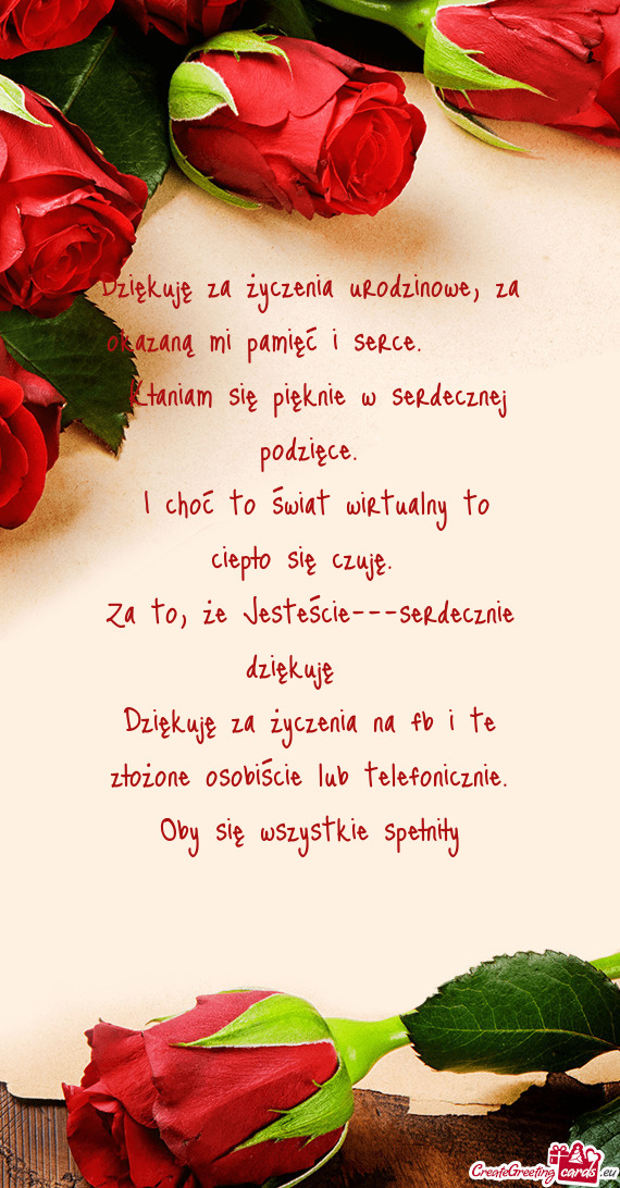 Dziękuję za życzenia urodzinowe, za okazaną mi pamięć i serce. 😘🥰😁