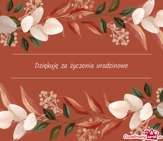 Dziękuję za życzenia urodzinowe
