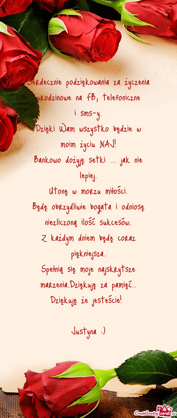 Dziękuję że jesteście!  Justyna