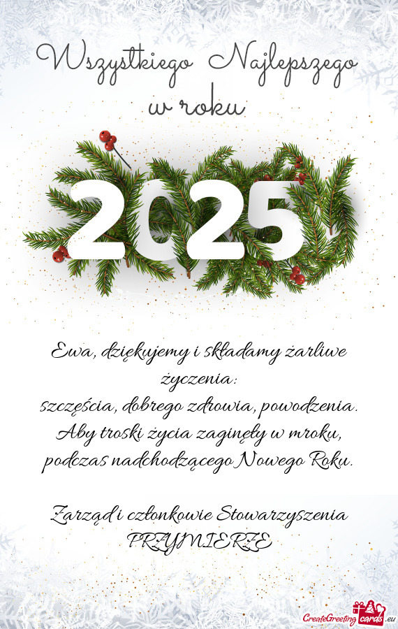 Dziękujemy i składamy żarliwe życzenia