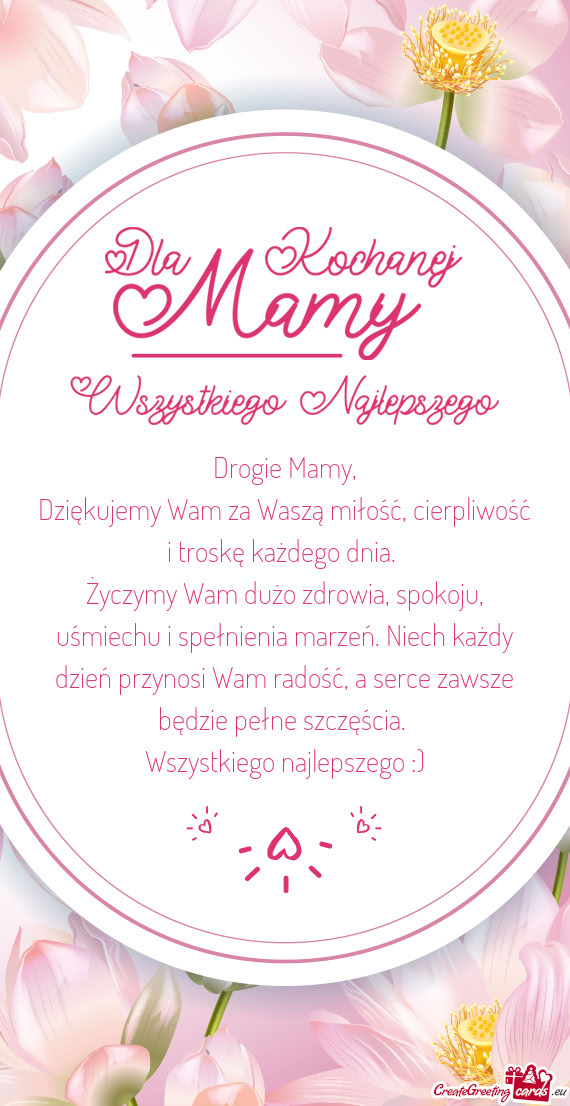 Dziękujemy Wam za Waszą miłość, cierpliwość i troskę każdego dnia