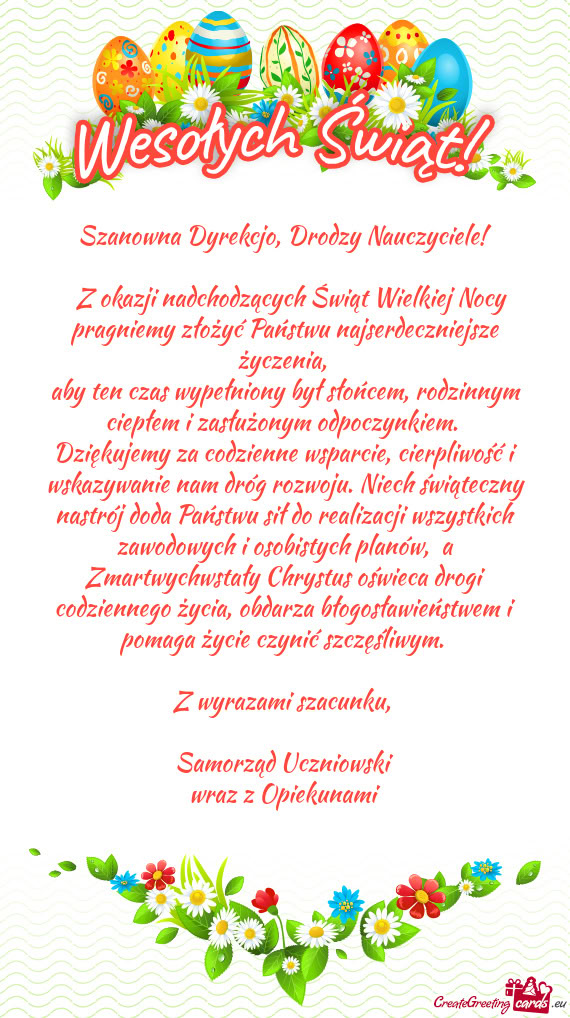 Dziękujemy za codzienne wsparcie, cierpliwość i wskazywanie nam dróg rozwoju. Niech świąteczny