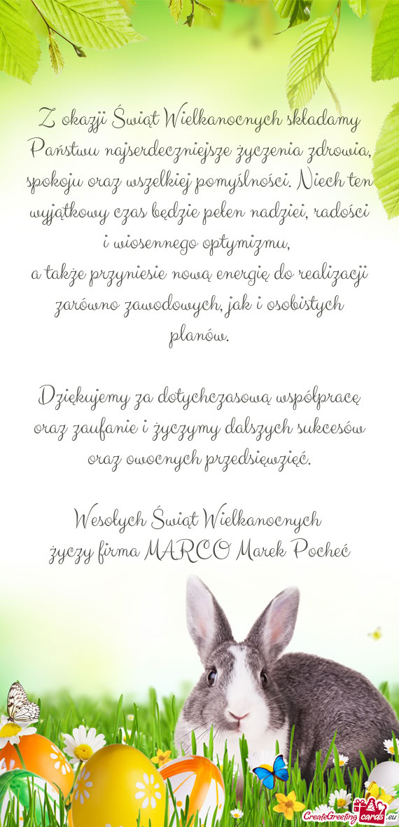 Dziękujemy za dotychczasową współpracę oraz zaufanie i życzymy dalszych sukcesów oraz owocnyc