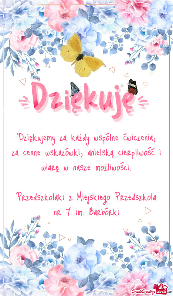 "Dziękujemy za każdy wspólne ćwiczenia