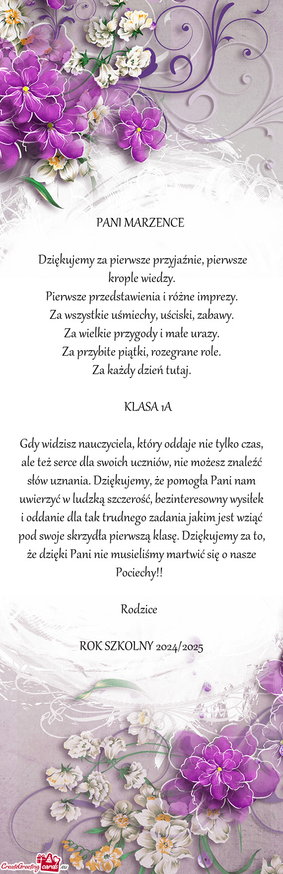 Dziękujemy za pierwsze przyjaźnie, pierwsze