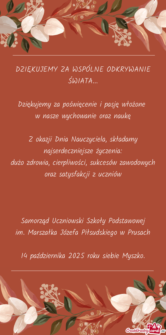 Dziękujemy za poświęcenie i pasję włożone