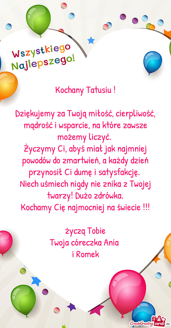 Dziękujemy za Twoją miłość, cierpliwość, mądrość i wsparcie, na które zawsze możemy licz