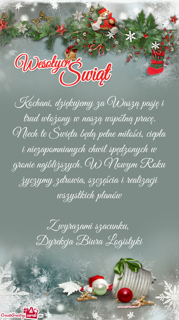 Dziękujemy za Waszą pasję i trud włożony w naszą wspólną pracę