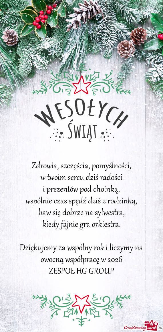 Dziękujemy za wspólny rok i liczymy na owocną współpracę w 2026