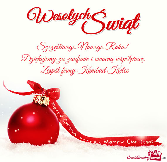 Dziękujemy za zaufanie i owocną współpracę