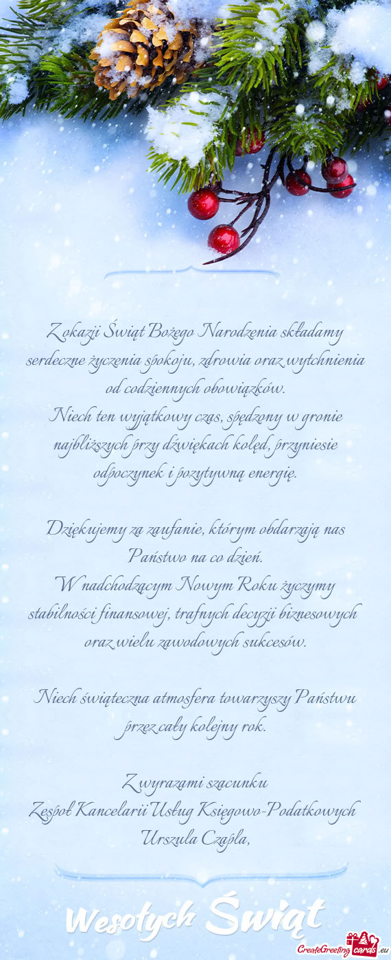 Dziękujemy za zaufanie, którym obdarzają nas Państwo na co dzień