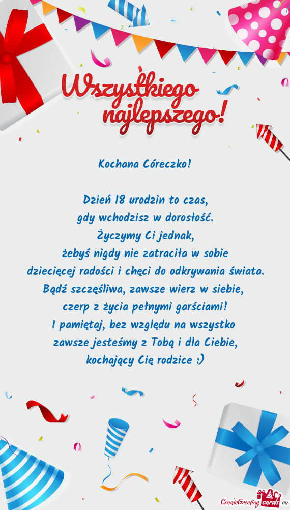 Dzień 18 urodzin to czas
