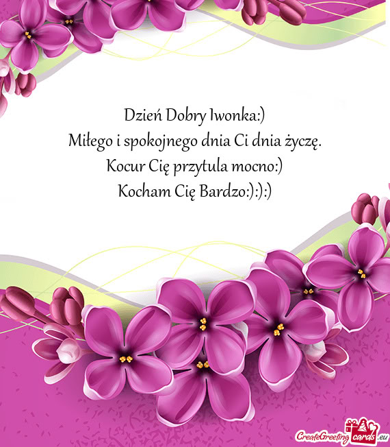 Dzień Dobry Iwonka:)