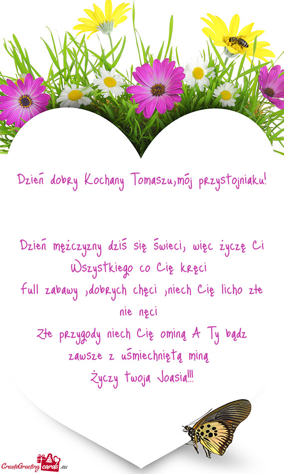 Dzień dobry Kochany Tomaszu,mój przystojniaku