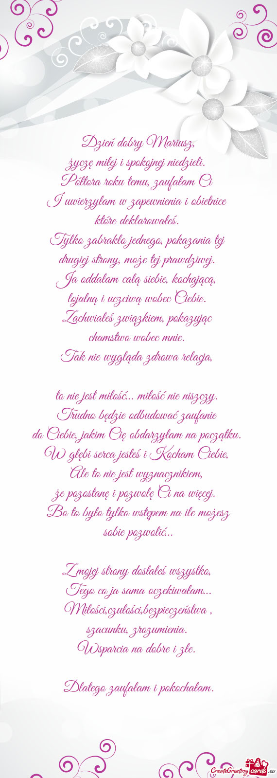 Dzień dobry Mariusz