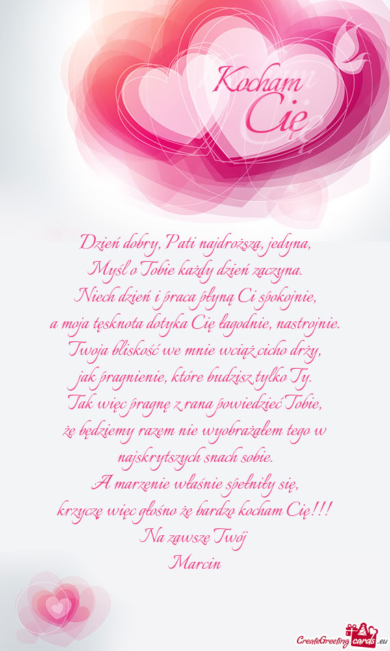 Dzień dobry, Pati najdroższa, jedyna