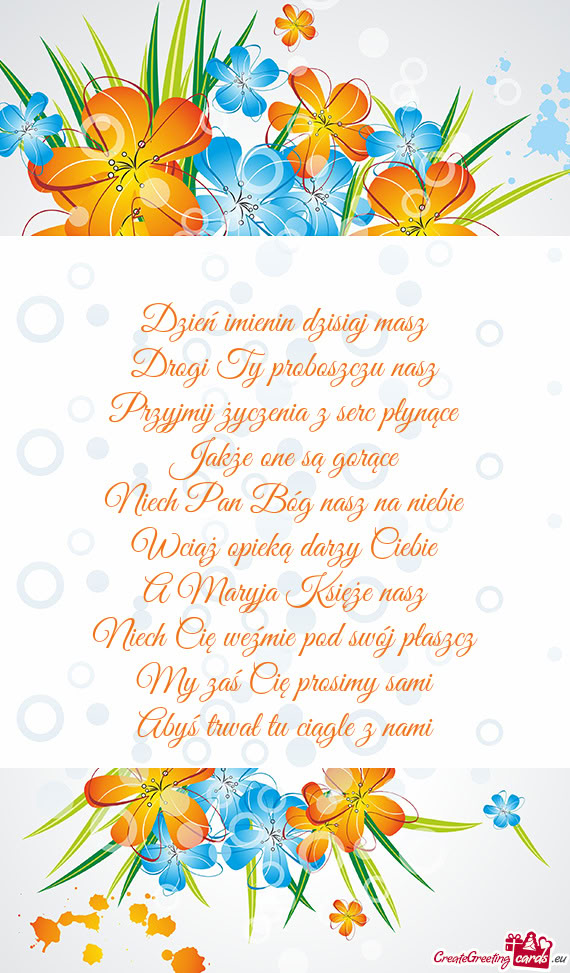 Dzień imienin dzisiaj masz