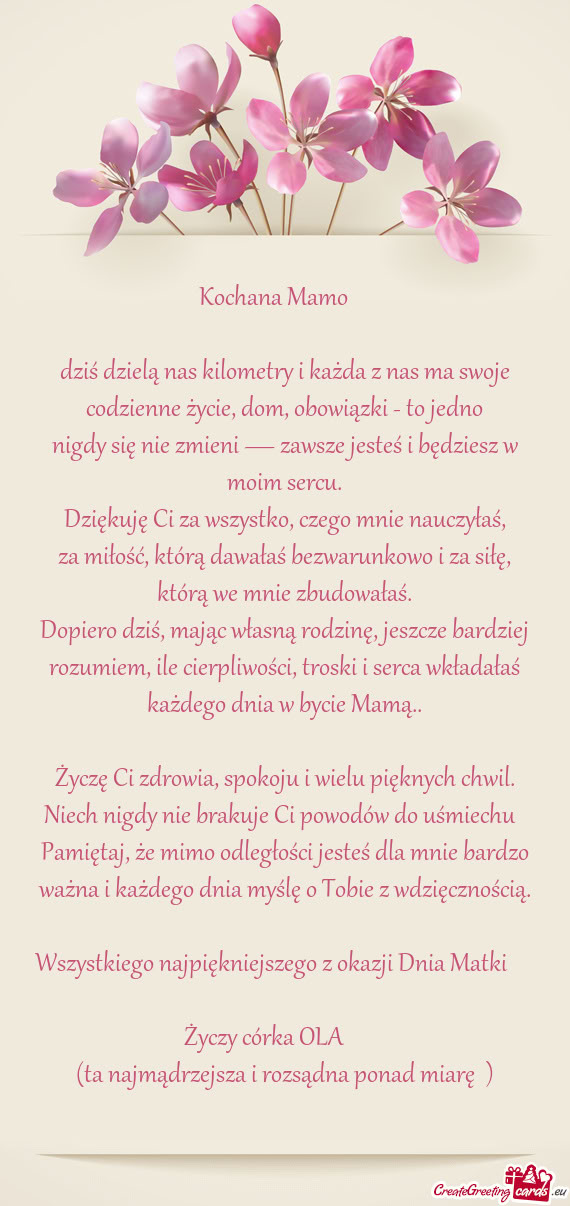 Dziś dzielą nas kilometry i każda z nas ma swoje codzienne życie, dom, obowiązki - to jedno