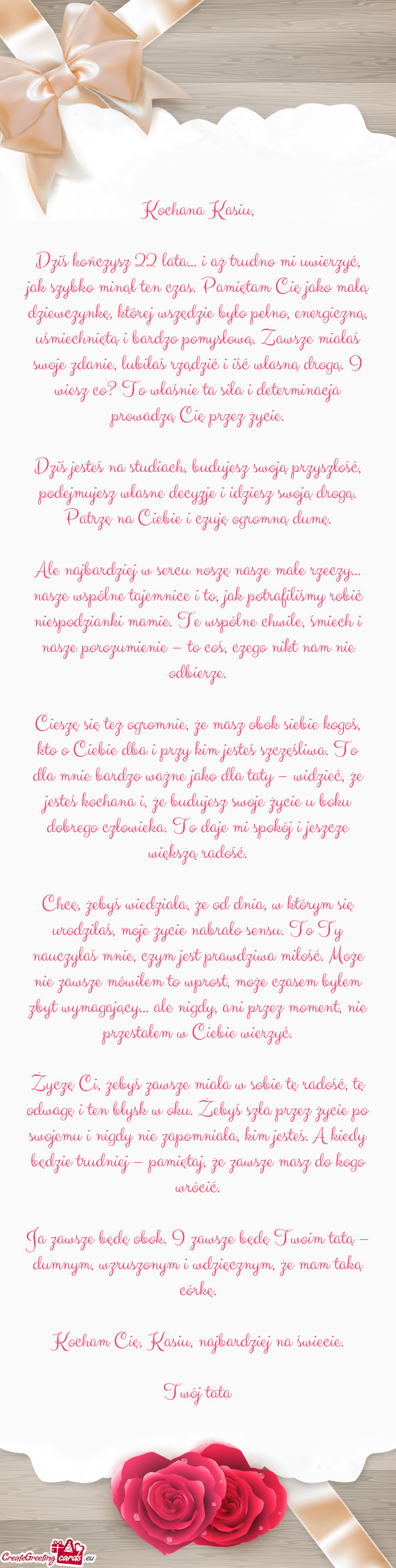 Dziś kończysz 22 lata… i aż trudno mi uwierzyć, jak szybko minął ten czas. Pamiętam Cię ja