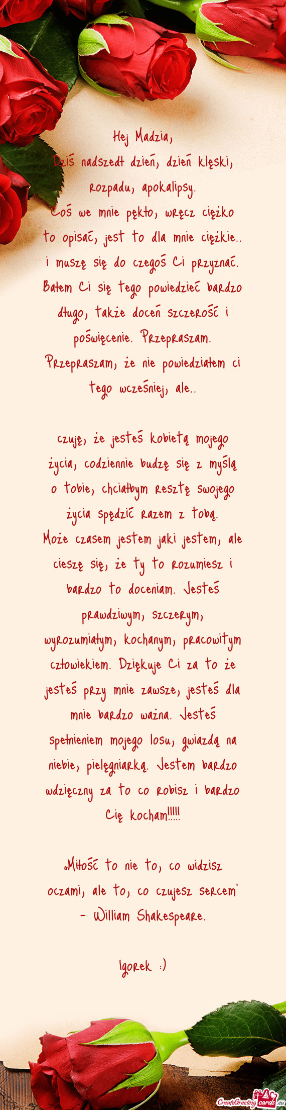 Dziś nadszedł dzień, dzień klęski, rozpadu, apokalipsy