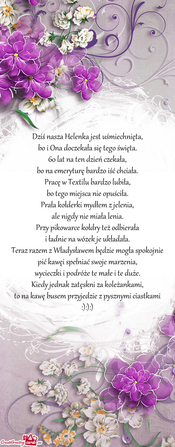 Dziś nasza Helenka jest uśmiechnięta