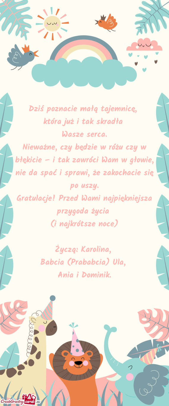 Dziś poznacie małą tajemnicę