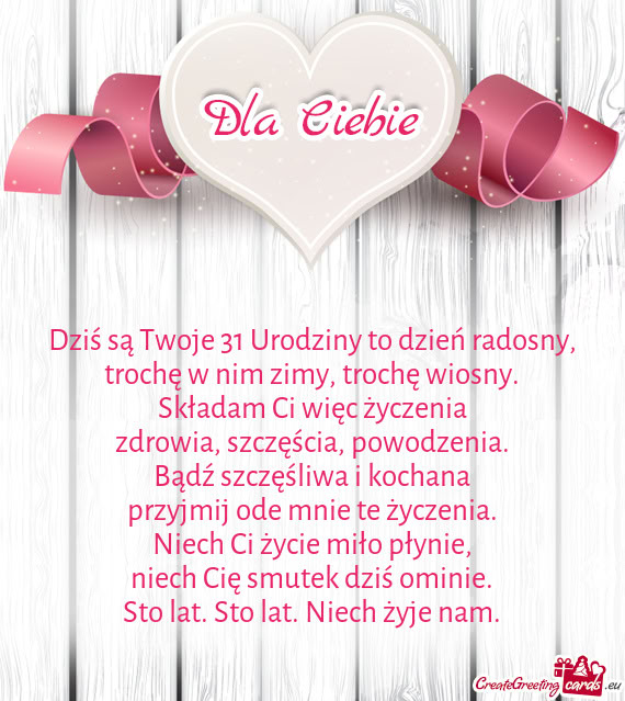 Dziś są Twoje 31 Urodziny to dzień radosny