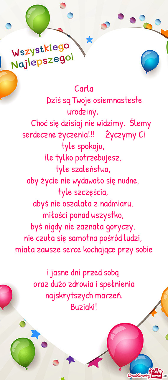 Dziś są Twoje osiemnasteste urodziny