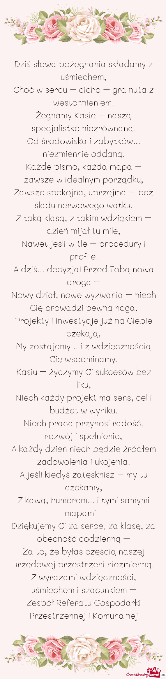 Dziś słowa pożegnania składamy z uśmiechem