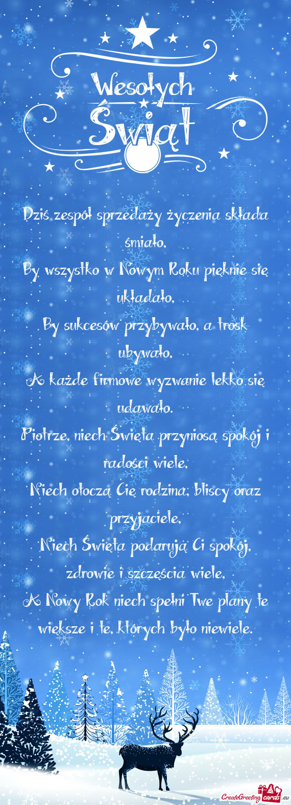 Dziś zespół sprzedaży życzenia składa śmiało