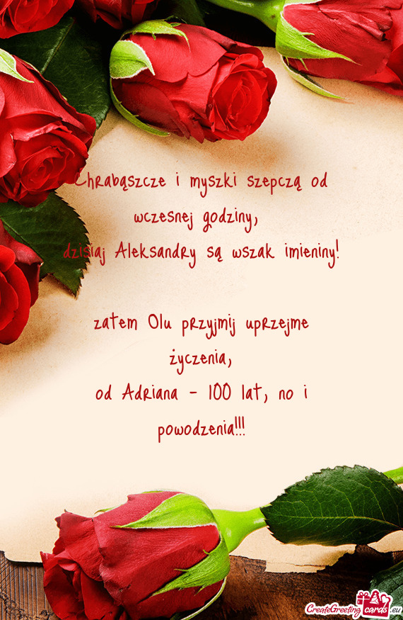 Dzisiaj Aleksandry są wszak imieniny