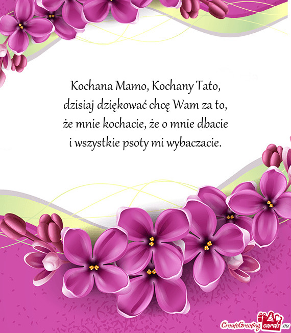 Dzisiaj dziękować chcę Wam za to