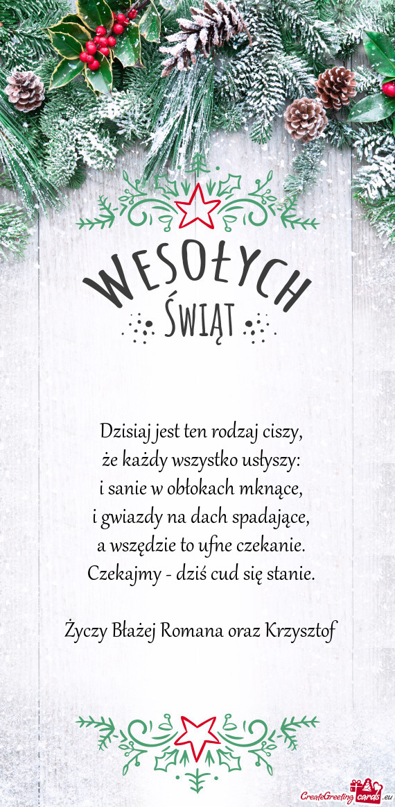 Dzisiaj jest ten rodzaj ciszy,  że każdy wszystko usłyszy:  i sanie w