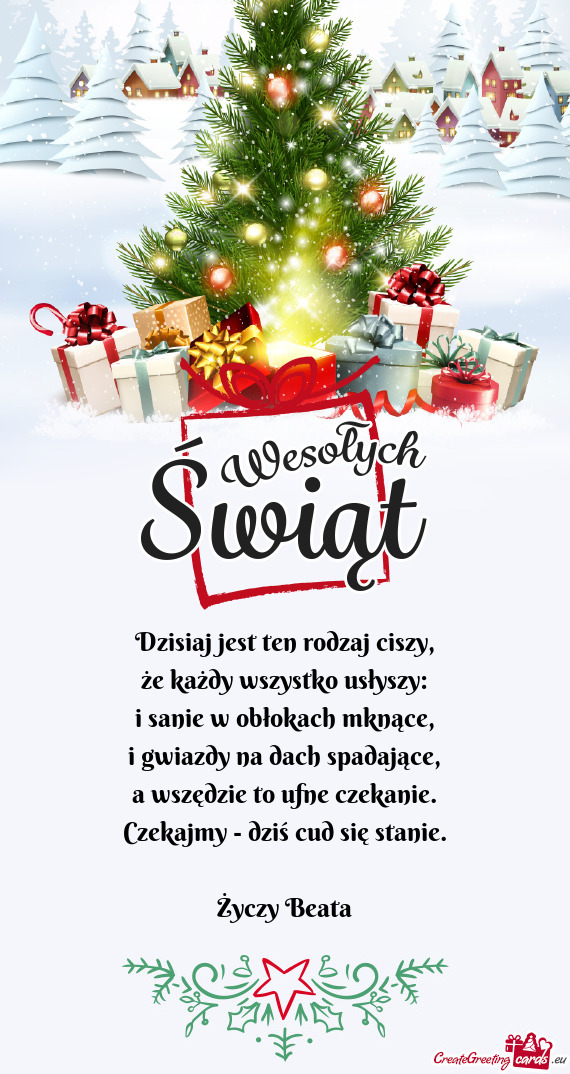 Dzisiaj jest ten rodzaj ciszy,  że każdy wszystko usłyszy:  i sanie w