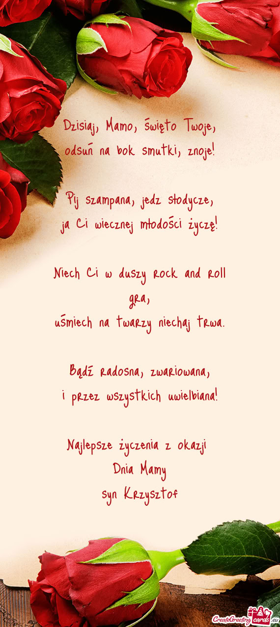 Dzisiaj, Mamo, święto Twoje