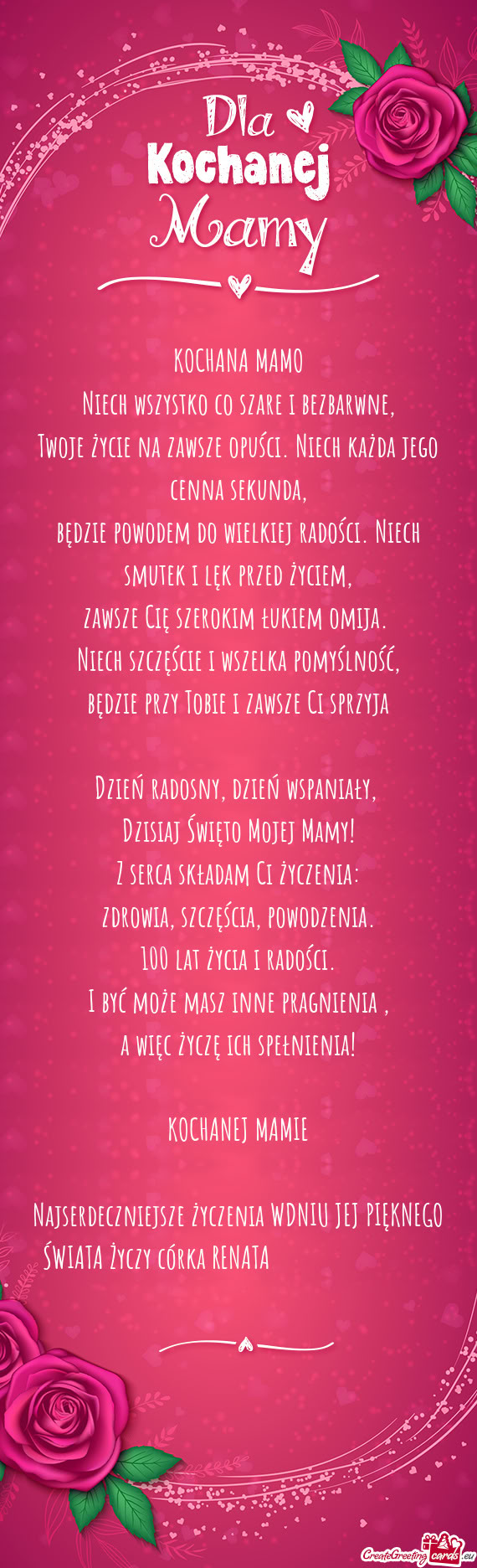 Dzisiaj Święto Mojej Mamy