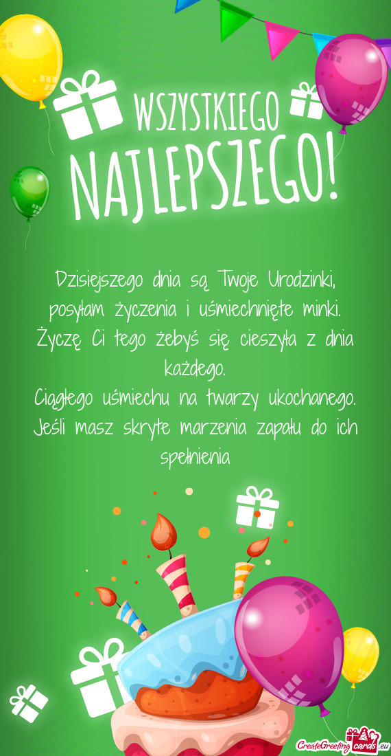 Dzisiejszego dnia są Twoje Urodzinki