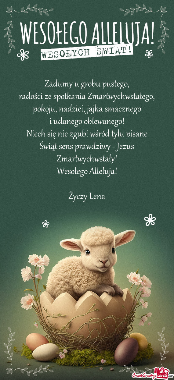 Dziwy - Jezus Zmartwychwstały! Wesołego Alleluja! Lena