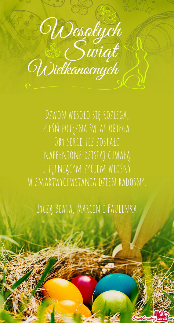 Dzwon wesoło się rozlega,  pieśń potężna świat obiega.  Oby serce też